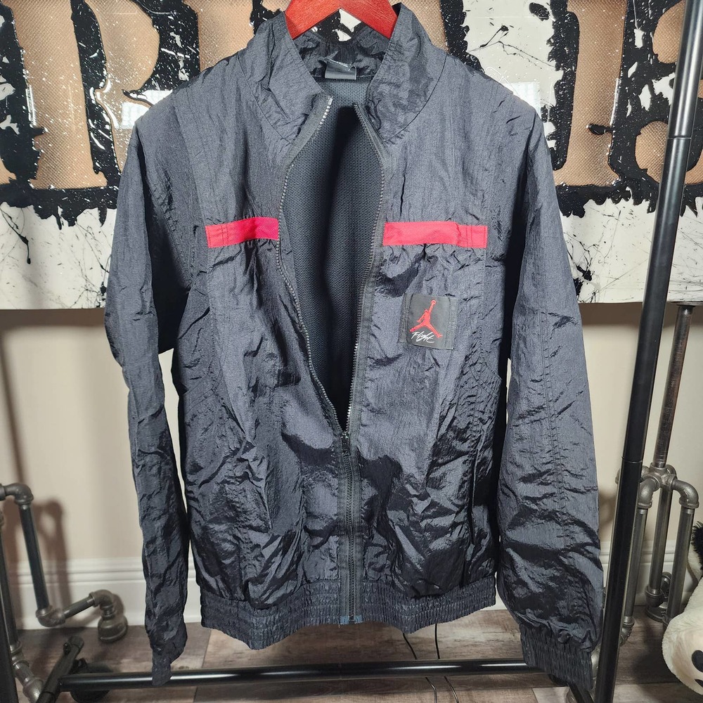 Men's Jordan Flight Bred Zip Up Windbreaker Vintage Style Sz L